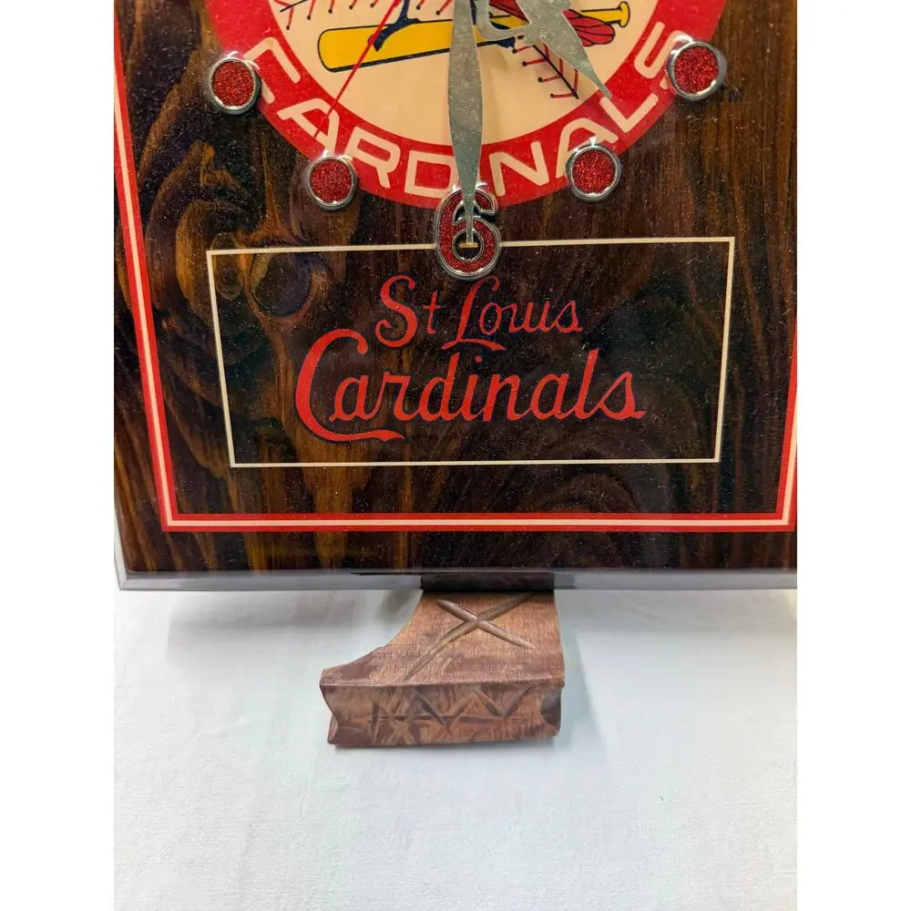 Vintage St. Louis Cardinals Wooden Hanging Wall Clock. Non-functional.
